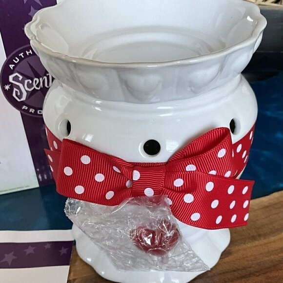 SCENTSY VALENTINE Wax Warmer Ceramic Red & White polka dot hearts new in box - Picture 4 of 5